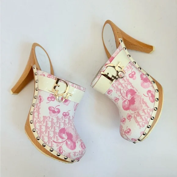 Dior Pink and White Mules - Picture 3 of 9